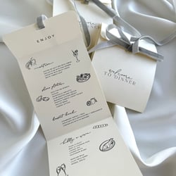 Illustrated menu cards leporello