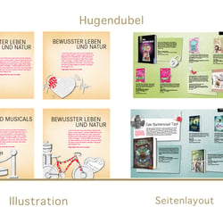Hugendubel, Illustration und Seitengestaltung