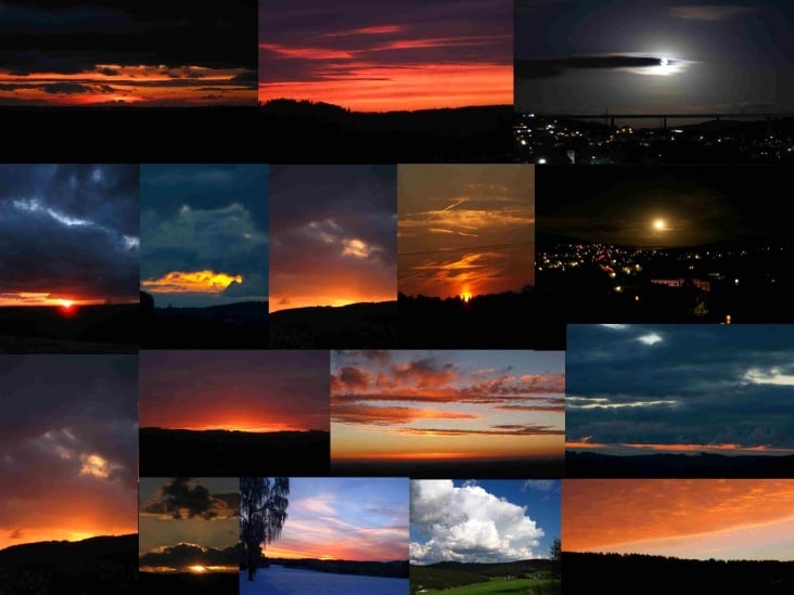ABEND-IMPRESSIONEN – SONNENUNTERGANG – WOLKEN – HIMMEL – Collage