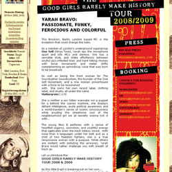 Press Release zur „Good Girls Rarely Make History“-Tour für Yarah Bravo (10|2008)