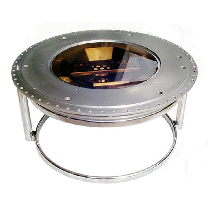 Beleuchteter Designertisch aus Aluminium