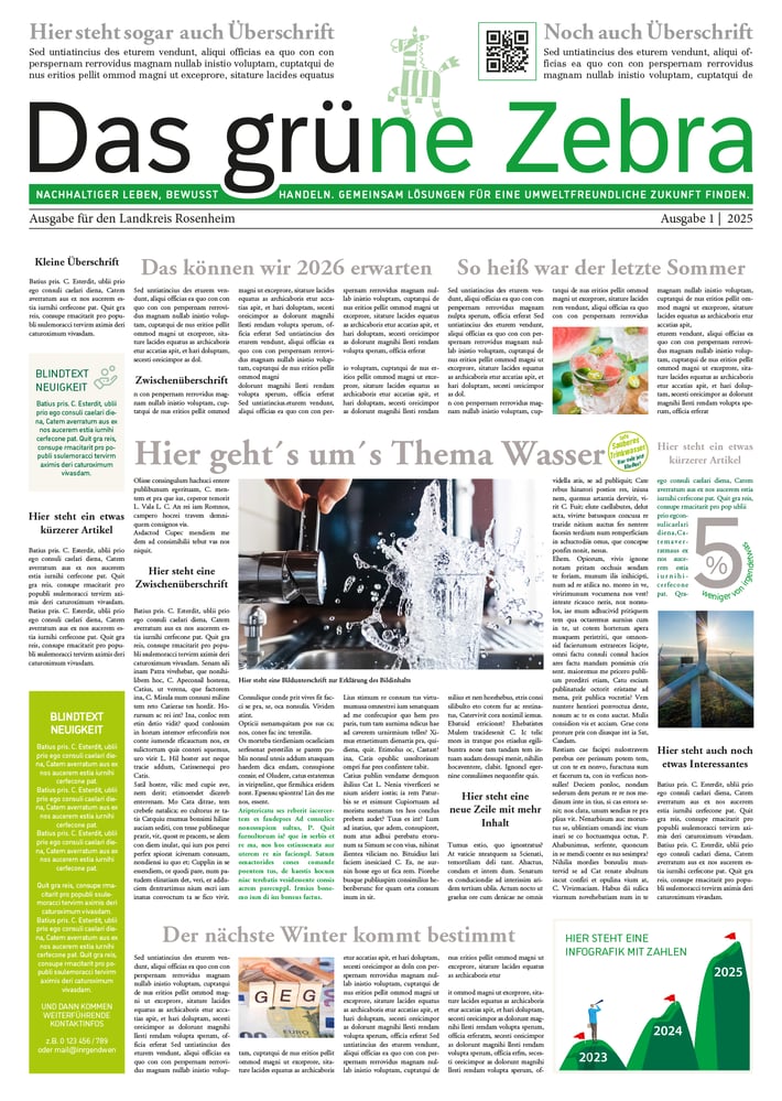 Layoutentwurf für das Grüne Zebra