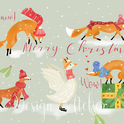 Christmas Foxes