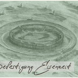 „Fluchtburg“ mit Graben und vorgelagertem Wall, für Kreis-Archäologie Rotenburg/Wümme