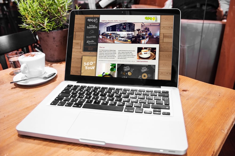 Webseiten Entwurf für Kaffeehaus
