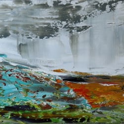 Gedrehte Landschaft – Gletscher oder Wasserfall ? 40 × 120 cm