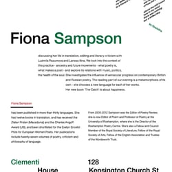Fiona Sampson – Einladung zu einer Vorlesung