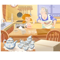 Oma/Enkelin_backen