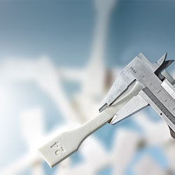 Schieblehre mit Testkörper