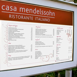 Speisekarte für Schaukasten