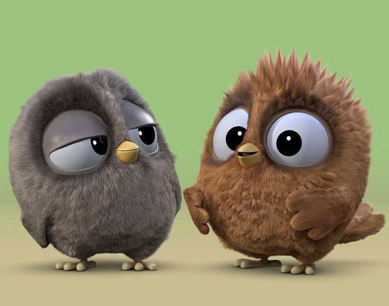 Spatzen 3D-Illustration