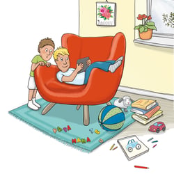 Lesebuch Illustration Geschwister