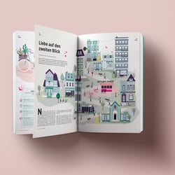 Illustrationen „Liebe auf den zweiten Blick“ für das Magazin Handelsblatt Karriere