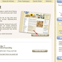 Haiths.com : Customer wish-list tool