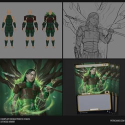 Exemplary design process: Various stages for „Lifewood Armor“