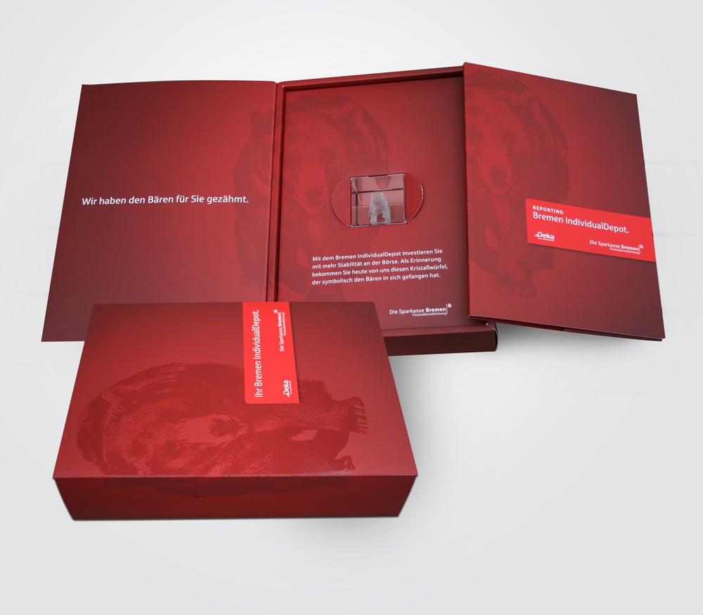 Reinzeichnung Kartonage Sparkasse Bremen Private Banking