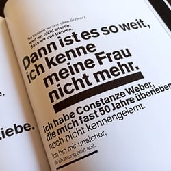 Typografische Inszenierung des Theaterstücks »Mozart bist Du« von Matthias Dix, mit Bildern von Wolf-Dieter Pfennig