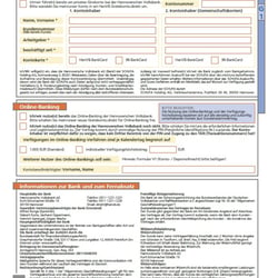 Formulargestaltung (Print) für die Hannoversche Volksbank.direkt