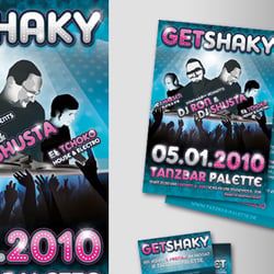 Get Shaky – Plakat, Flyer und Eintrittskarten