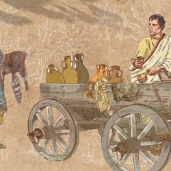 Handel in der Römischen Kaiserzeit, für Zeiteninsel – Archäologisches Freilichtmuseum Marburger Land, Hessen