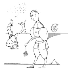 Illustration zum Fabelbuch von Manana Menabde „Und die Zeit verging“