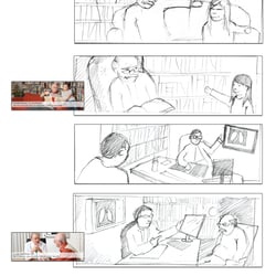Storyboard-Scribbles für Fotoshooting