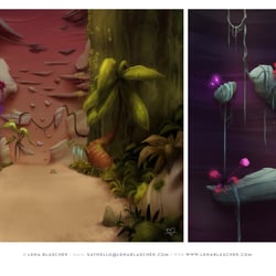 Layout und Backgroundpainting für ein Spieleerlebnis mit Parallaxe-Effekt, Children of Lumera