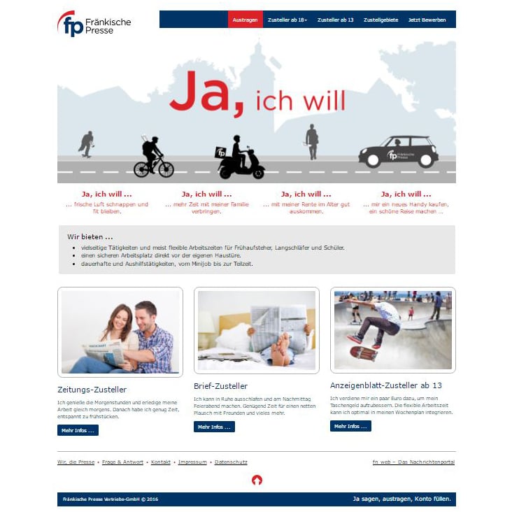 Websitelayout, Text und Programmierung