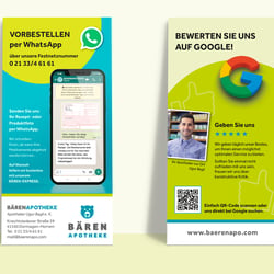 Flyer Google & WhatsApp Bärenapotheke