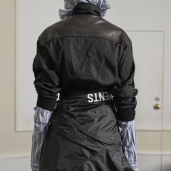 Model wearing Prada, Vetements