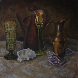 Diptychon Rot&Grün, rechte Seite, 2018, Öl auf Leinwand