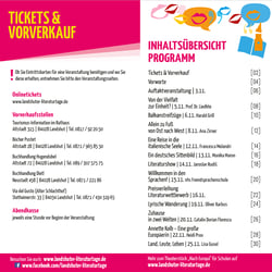 Programmheft Landshuter Literaturtage Inhaltsseiten