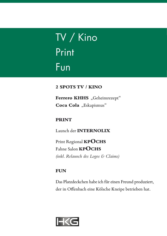 TV / Print / Fun