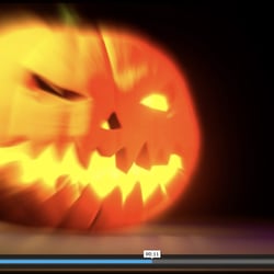 3D Illustration Kürbis und kurzer Video-Trailer zu Halloween