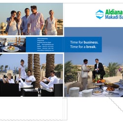 Salesfolder mit Stanzkontur für Aldiana Makadi Bay