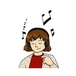 Verb „Musik hören“