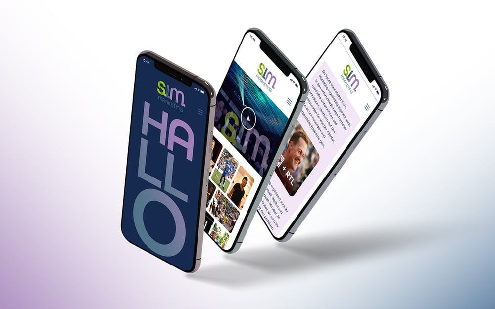 Webseite für S.I.M. Marketing inkl. Video und mobile first Design