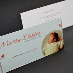 Geburtskarte | Schnee | mint