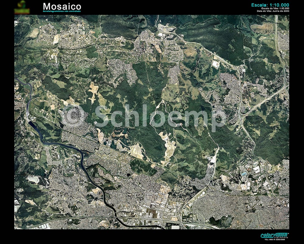 Ergebnis 50 × 60 großes Bild – Mosaik von 156 in Form von 10 × 15 cm Abzügen vorliegende, vom Flugzeug aufgenommene überlappend