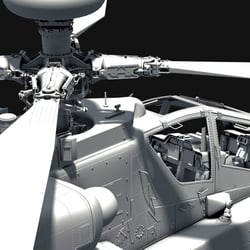 3D Modell Apache Helikopter