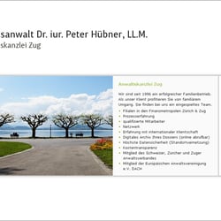Rechtsanwalt Dr. iur. P. Hübner, Zug