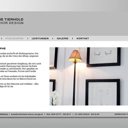 Webauftritt – Interior Design, Philosophie-Seite