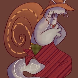 Anthropomorphes Charakterdesign Schnecke