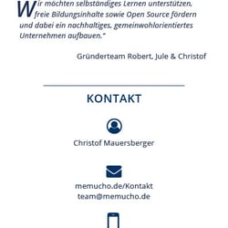 Info-Flyer für memucho, Rückseite