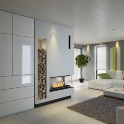 Wohnzimmer mit Kamin