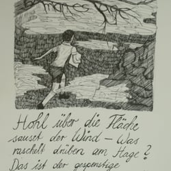 Illustration zum Gedicht „Knabe im Moor“ von Annette von Droste-Hülshoff