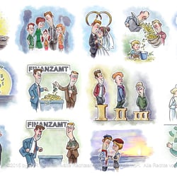 Illustrationen für ein Ratgeber zum Erbrecht. (RVR Rechtsanwälte)