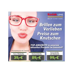 Werbung für Kodak Brillen