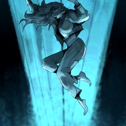 In the blue light