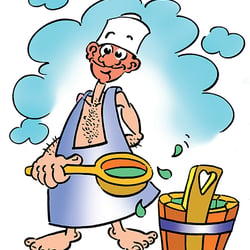 Bademeister – Vignette zu Flyer Sauna